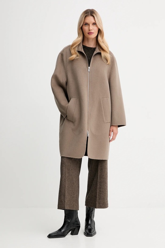 Filippa K płaszcz wełniany 32042.FK brązowy AW25