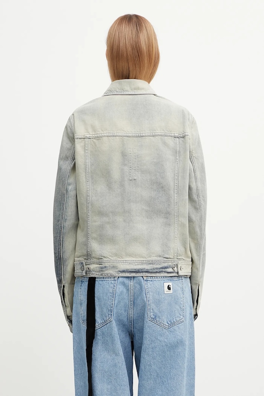Odzież Rick Owens DRKSHDW kurtka jeansowa bawełniana Trucker Worker DS02E7701.DMP szary