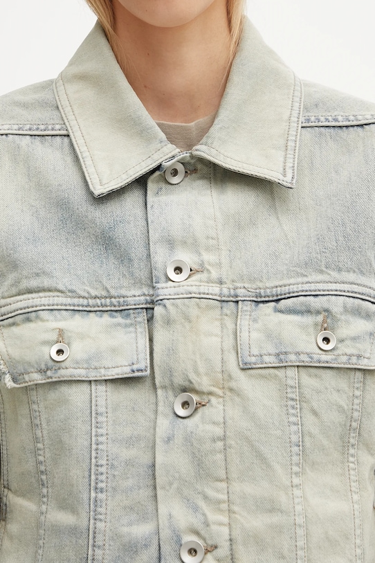 Rick Owens DRKSHDW kurtka jeansowa bawełniana Trucker Worker szary DS02E7701.DMP