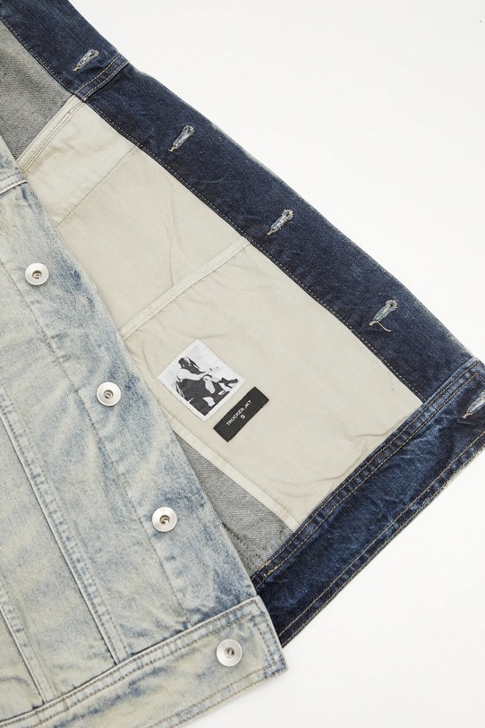 Rick Owens DRKSHDW kurtka jeansowa bawełniana Trucker Worker DS02E7701.DMP szary
