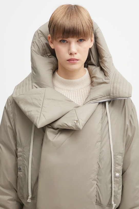 Rick Owens DRKSHDW kurtka Cropped Alice Parka DS02E7731.NP beżowy