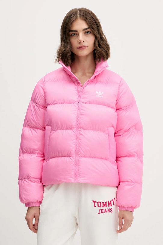 adidas Originals rövid kabát Adicolor szigetelt rózsaszín JX2946