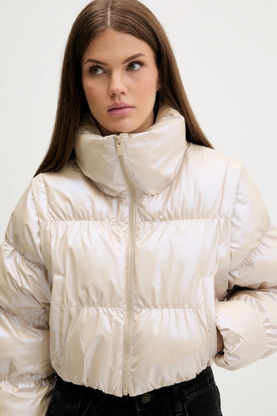 adidas Originals kurtka Ess Glossy JX2985 beżowy