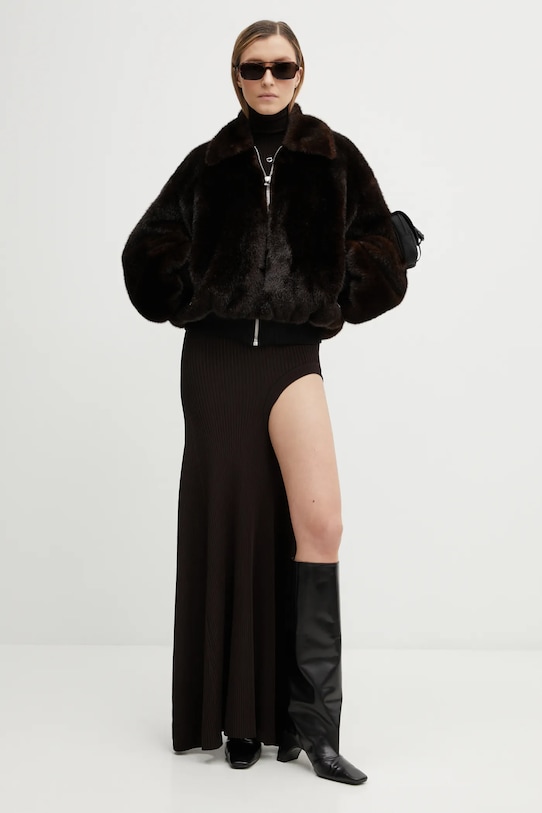 Jakna Coperni Faux Fur Bomber COPBL33F9015 rjava AW25