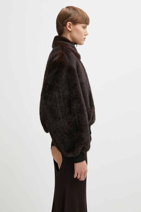 Coperni kurtka Faux Fur Bomber brązowy COPBL33F9015