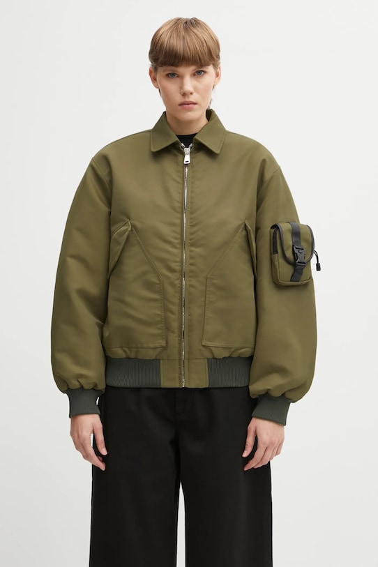 Coperni kurtka Bomber bez kaptura zielony COPBL32F3003