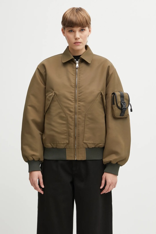 Coperni kurtka Bomber bez kaptura zielony COPBL32F3003