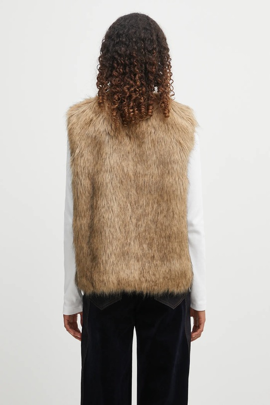 Одяг Двостороння безрукавка Andersson Bell Curved Placket Reversible Faux-Fur Vest awa722u коричневий