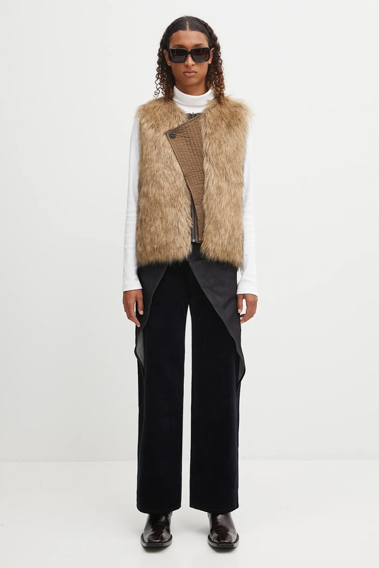 Двостороння безрукавка Andersson Bell Curved Placket Reversible Faux-Fur Vest awa722u