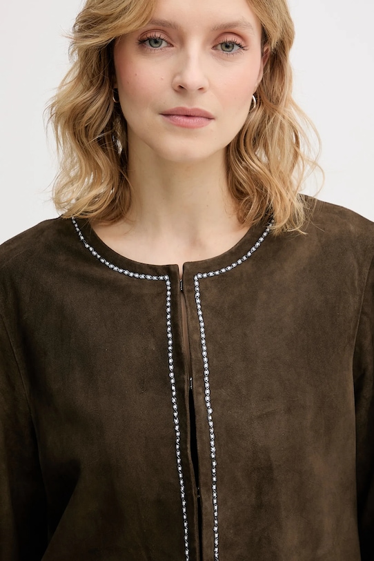 Pedro del Hierro kurtka zamszowa zielony 5492131