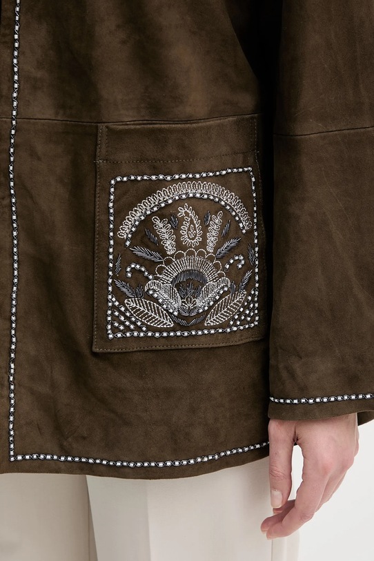 Pedro del Hierro kurtka zamszowa 5492131 zielony