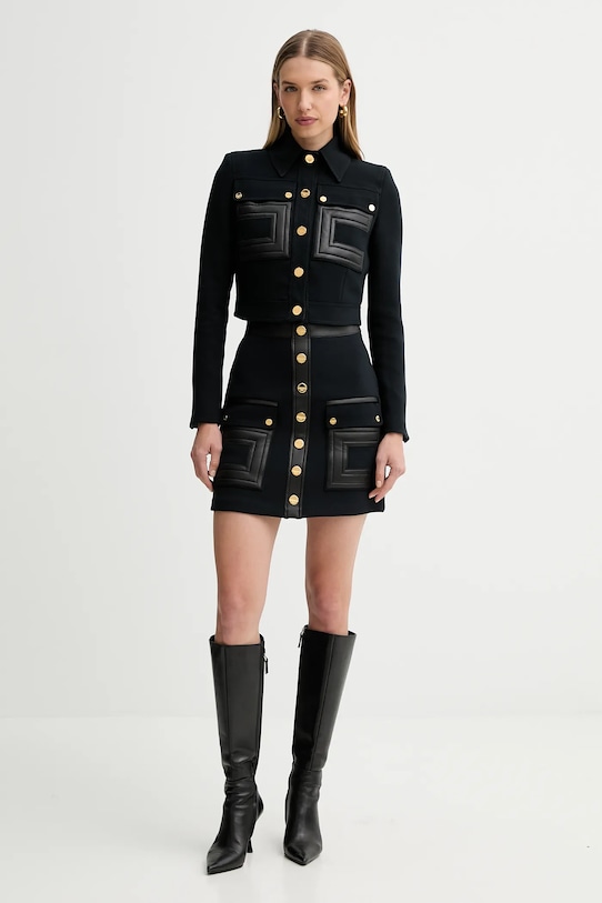 Bunda Elisabetta Franchi GI15957E2 čierna AW25