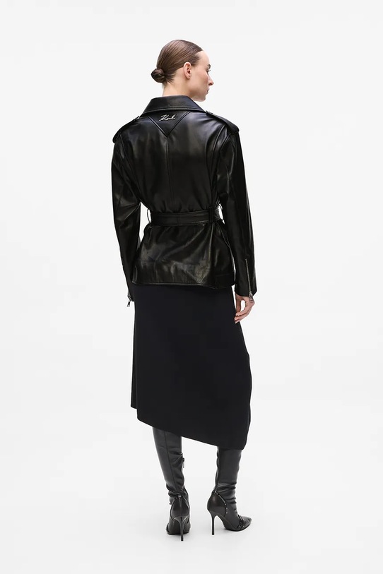 Karl Lagerfeld geacă de piele A4W14061 negru AW25