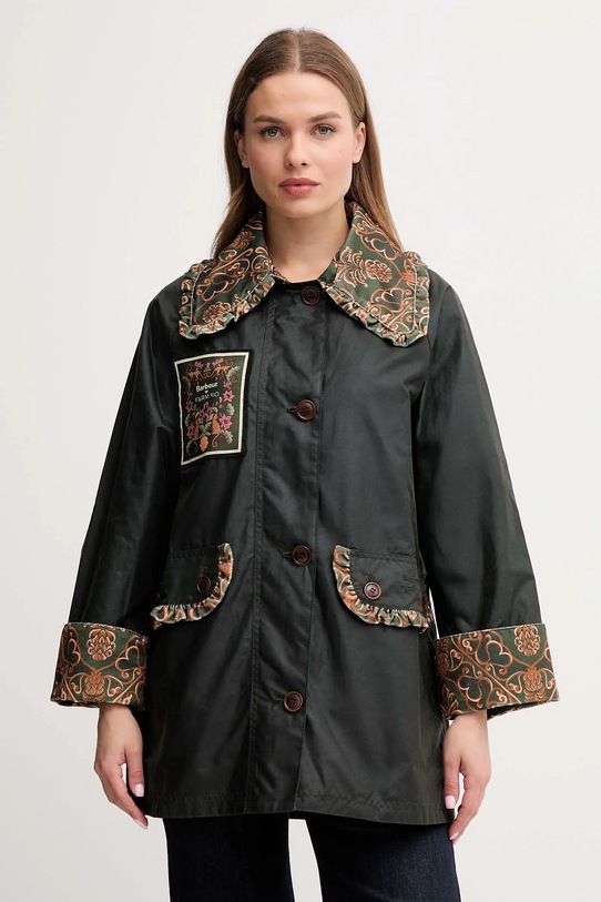 Barbour kurtka bawełniana x Farm Rio nieocieplane zielony LWX1504