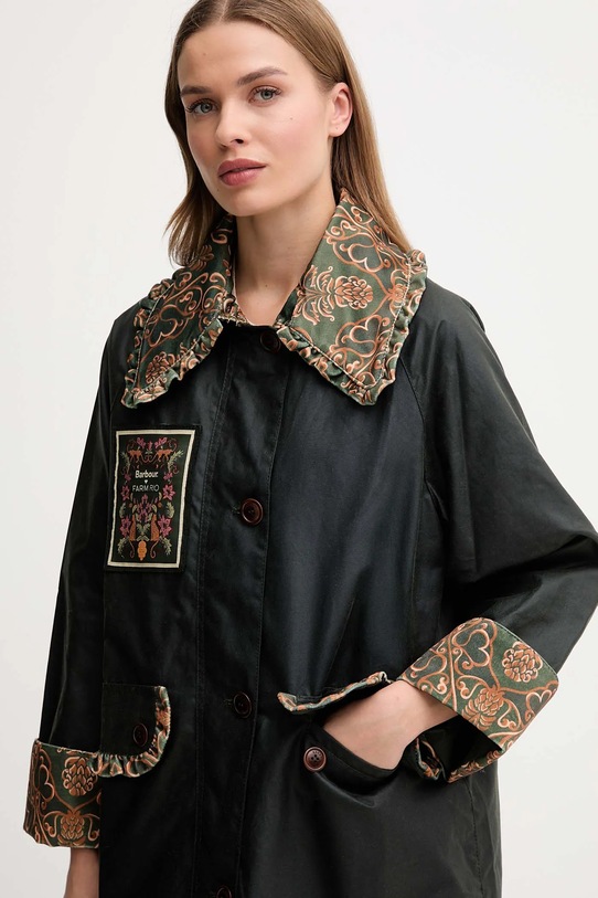 Barbour kurtka bawełniana x Farm Rio zielony LWX1504