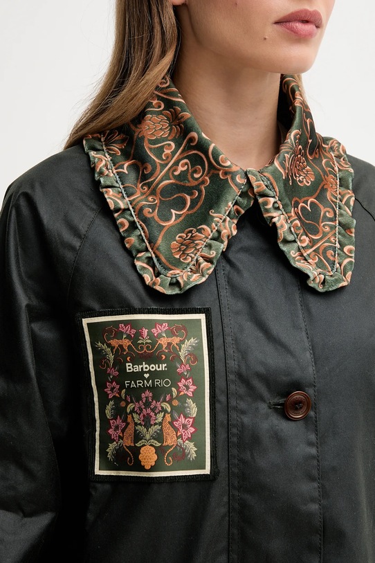 Βαμβακερό μπουφάν Barbour x Farm Rio LWX1504 πράσινο