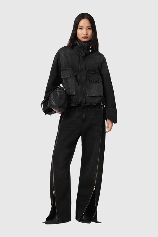 AllSaints kurtka jeansowa CLAY czarny W118OD