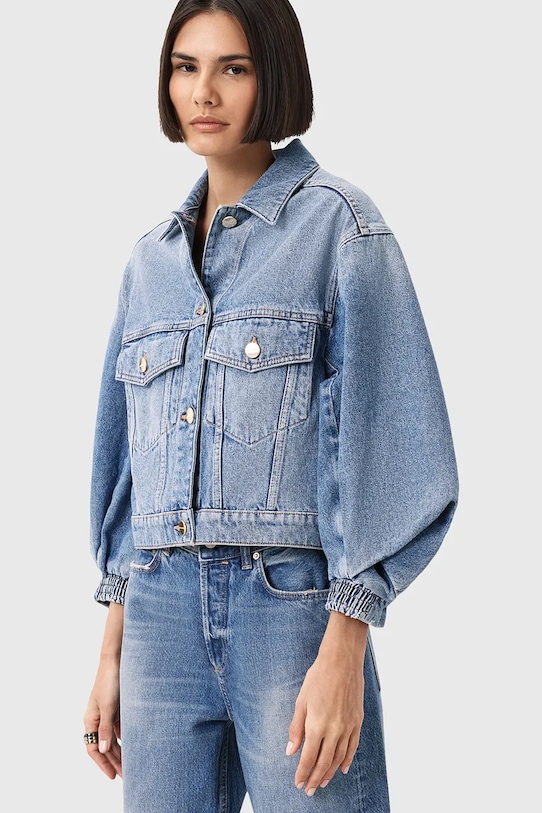 AllSaints kurtka jeansowa LUCA niebieski W031OD