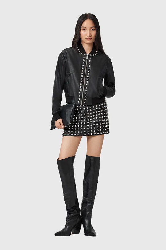 Kožená bunda AllSaints ORTEN W032LD černá
