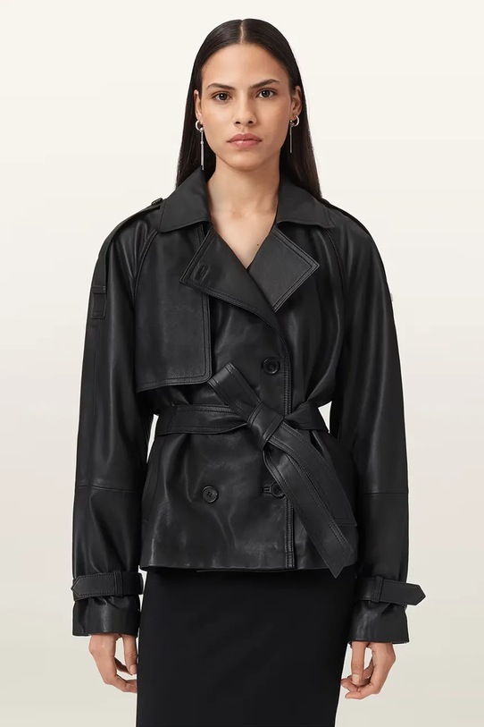 AllSaints trench in pelle REED senza nero W035LD