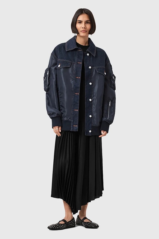 Μπουφάν bomber AllSaints VERITY W024OD σκούρο μπλε
