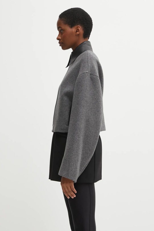 Sportmax geacă de lână VACUO 2522086022600 gri AW25