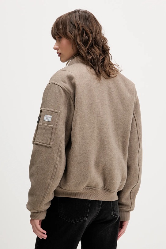 Odzież Guess Jeans kurtka bomber z dodatkiem wełny W5BL14.W1482 beżowy