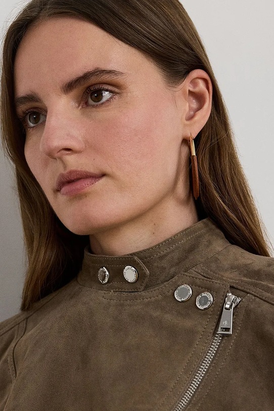 Lauren Ralph Lauren kurtka biker skórzana brązowy 200951236