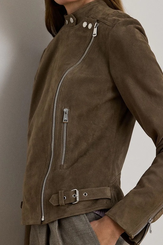 Lauren Ralph Lauren kurtka biker skórzana 200951236 brązowy