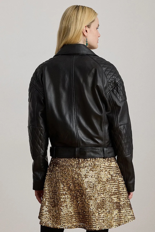 Lauren Ralph Lauren geacă de piele 200P01414 negru AW25