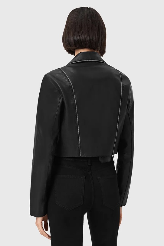 Îmbrăcăminte AllSaints geacă de piele LANDERS W058LD negru