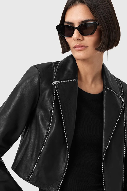 AllSaints geacă de piele LANDERS W058LD negru