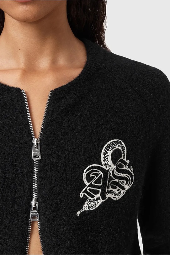 Odzież AllSaints kardigan z dodatkiem wełny JAQUELINE W042KD czarny