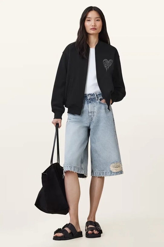 Pamučna dukserica AllSaints POSTER W034JD crna