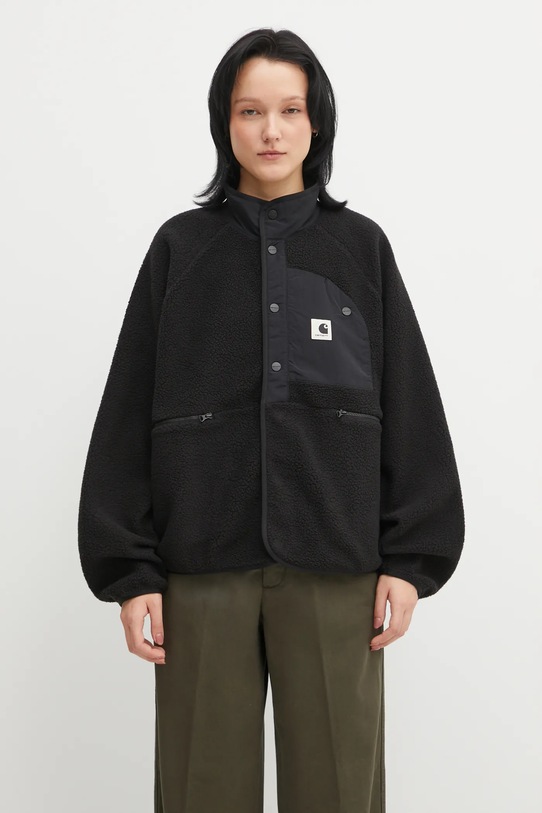 Dukserica od flisa Carhartt WIP W' Flynn Fleece Jacket bez uzorka crna I035460.00EXX
