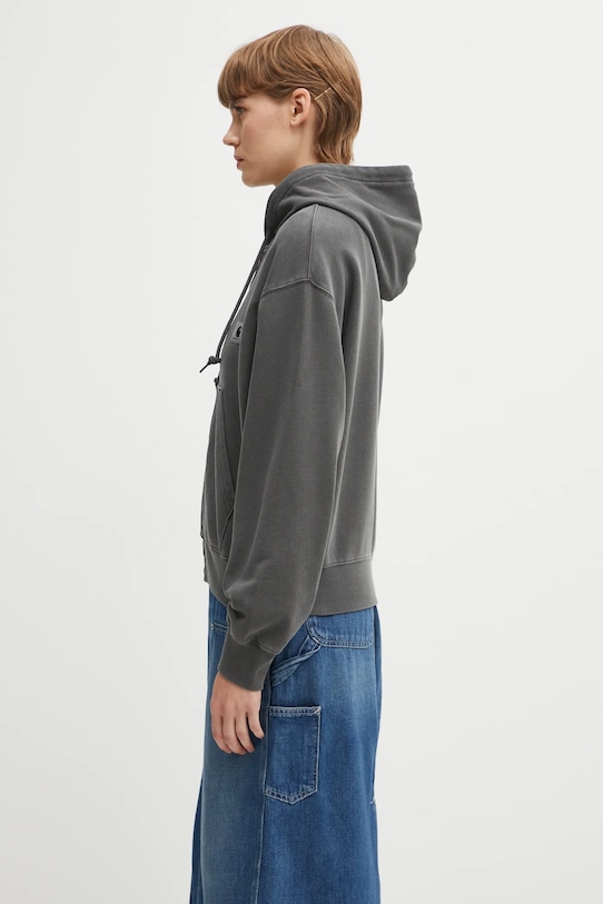 Carhartt WIP bluza bawełniana W' Hooded Nelson Jacket I033830.89GD szary AW25