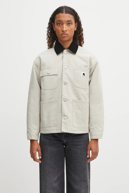 Хлопковая куртка Carhartt WIP W'' OG Michigan Coat без капюшона бежевый I035671.2NQ4O