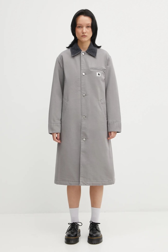Rifľová bunda Carhartt WIP W' Webster Coat prechodné sivá I035676.3D306