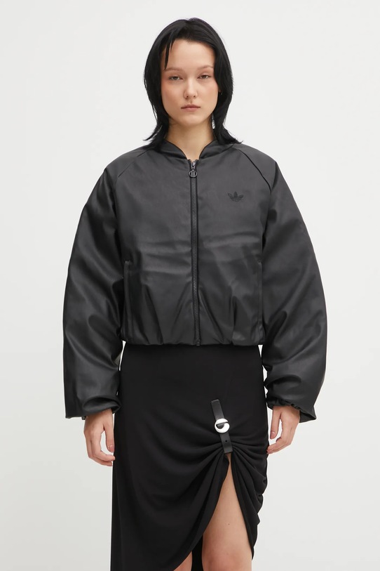 adidas Originals kurtka bomber Pleather Bomber imitacja skóry licowej czarny JX5332