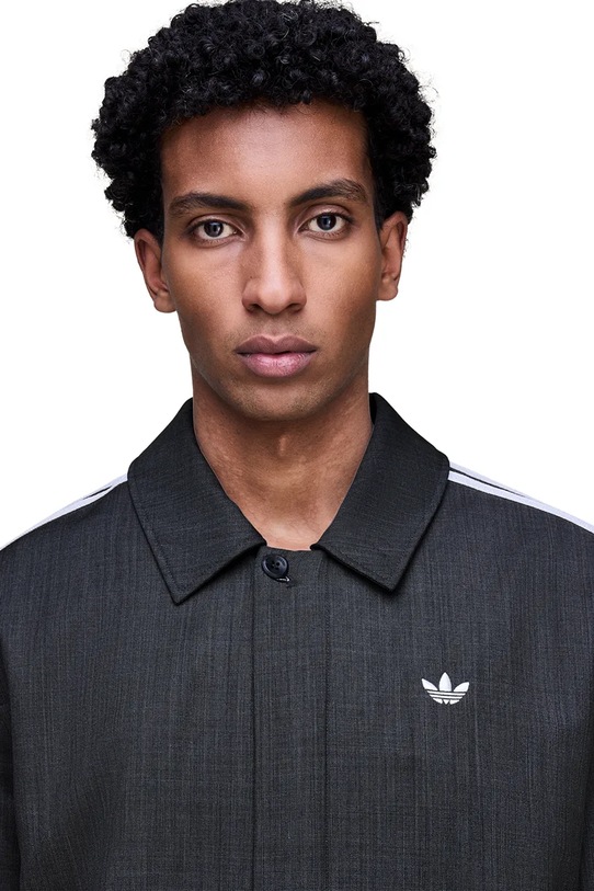 Bunda s příměsí vlny adidas Originals x Wales Bonner Wool Blouson šedá KB2315