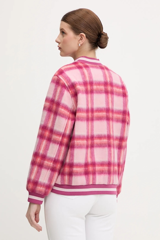 Ruházat United Colors of Benetton bomberdzseki gyapjúkeverékből 20G9DN08S rózsaszín