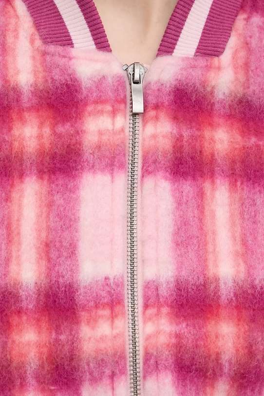 United Colors of Benetton bomberdzseki gyapjúkeverékből 20G9DN08S rózsaszín