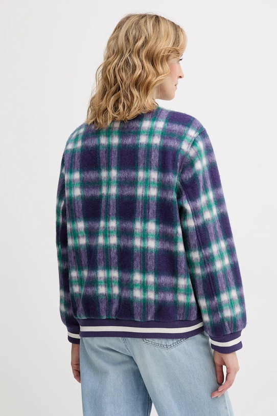 Odzież United Colors of Benetton kurtka bomber z dodatkiem wełny 20G9DN08S fioletowy