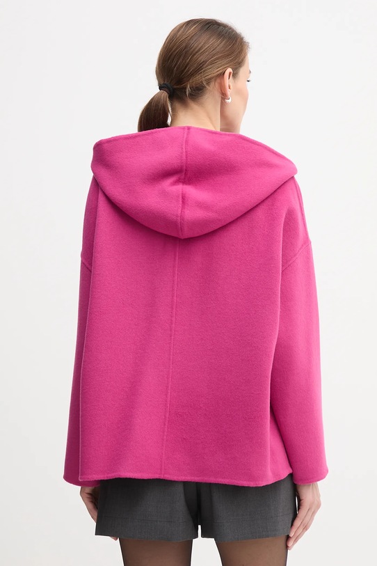 Odzież United Colors of Benetton płaszcz z dodatkiem wełny 28F7DN08M różowy