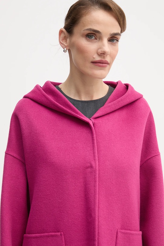 United Colors of Benetton płaszcz z dodatkiem wełny różowy 28F7DN08M