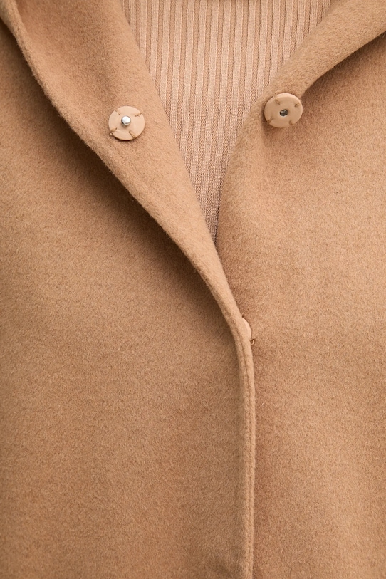 Παλτό με προσθήκη μαλλιού United Colors of Benetton 28F7DN08M καφέ