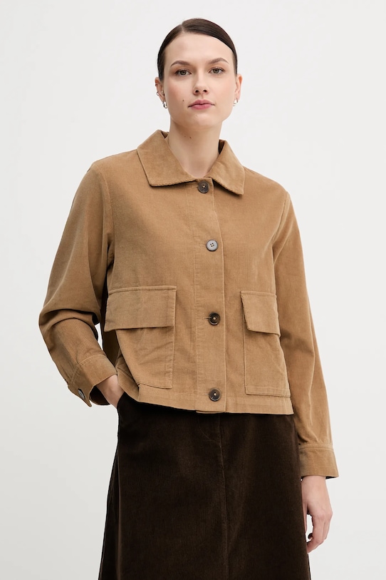 United Colors of Benetton koszula sztruksowa bawełna brązowy 294BDN091