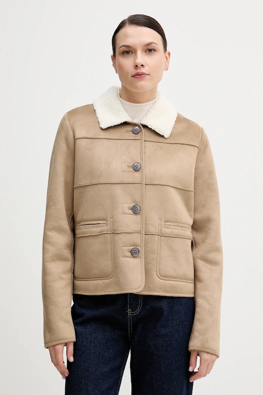 United Colors of Benetton kurtka bez kaptura beżowy 2W8EDN08Q