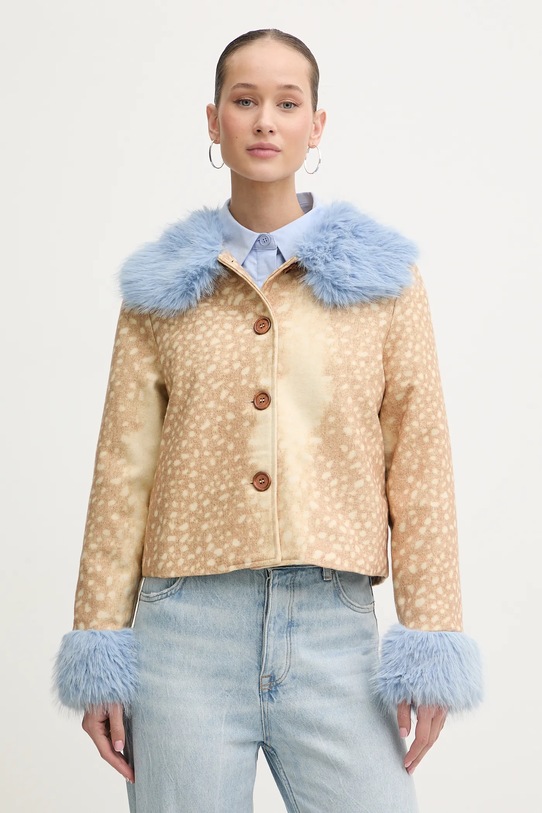 Jakna s dodatkom vune Never Fully Dressed bez tople podstave bež NFDOU443