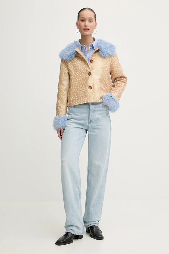 Jakna s dodatkom vune Never Fully Dressed NFDOU443 bež AW25